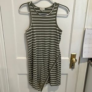 Olive green stripped dress